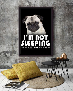 Pug Funny Quote I'm Not Sleeping Gift For Bff's Birthday Framed Canvas Framed Matte Canvas 20x30