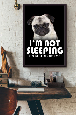 Pug Funny Quote I'm Not Sleeping Gift For Bff's Birthday Framed Canvas Framed Matte Canvas 16x24