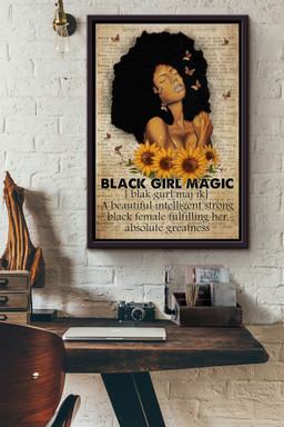 Black Girl Magic A Beautiful Intelligent Strong Fulfilling Her Absolute Greatness Dictionary Canvas Framed Matte Canvas Framed Matte Canvas 12x16