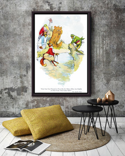 The Quack Frog Fairy Tales Illustrations By J M Conde Framed Canvas Framed Matte Canvas 20x30