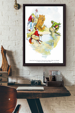 The Quack Frog Fairy Tales Illustrations By J M Conde Framed Canvas Framed Matte Canvas 16x24