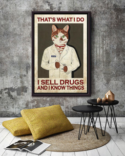 Thats What I Do I Sell Drugs And I Know Things For Pharmacist Drugstore Decor Framed Matte Canvas Framed Prints, Canvas Paintings Framed Matte Canvas 12x16