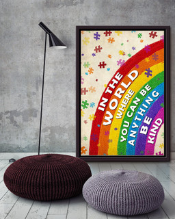 In The World Where You Can Be Anything Be Kind For LGBT Lesbian Gay IDAHOT Pride Month Framed Matte Canvas Framed Prints, Canvas Paintings Framed Matte Canvas 16x24