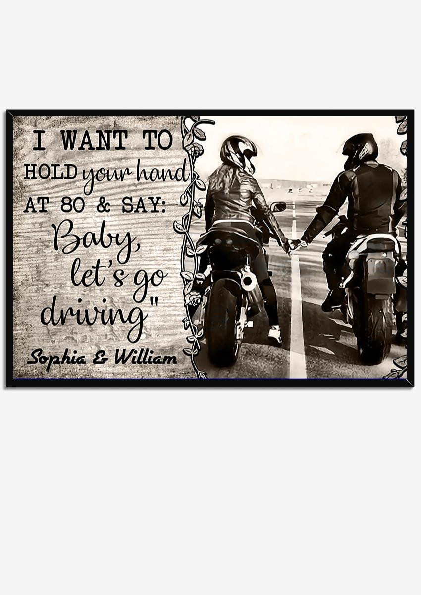 Peronalized Loving Quote Baby Let's Go Driving Gift For Valentine Wedding Anniversary Framed Matte Canvas 8x10