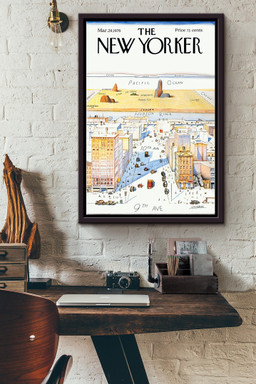 The New Yorker Magazine Cover Canvas Decor Gift For Traveling Lover Tourists Souvenir Shop New York People Framed Matte Canvas Framed Prints, Canvas Paintings Framed Matte Canvas 12x16