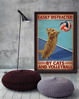Volleyball Easily Distracted By Cats And Volleyball For Volleyball Lover Framed Canvas Framed Prints, Canvas Paintings Framed Matte Canvas 16x24