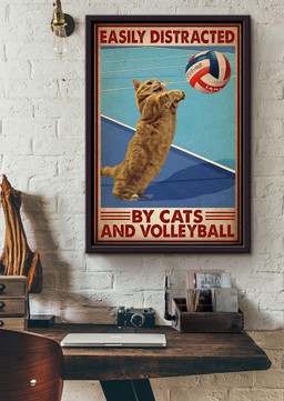 Volleyball Easily Distracted By Cats And Volleyball For Volleyball Lover Framed Canvas Framed Prints, Canvas Paintings Framed Matte Canvas 20x30