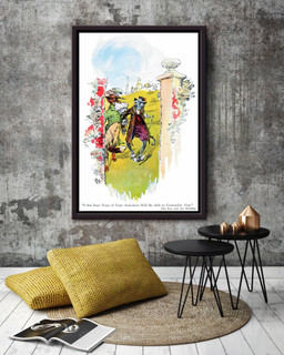 The Fox And The Monkey Fairy Tales Illustrations By J M Conde Framed Canvas Framed Matte Canvas 20x30