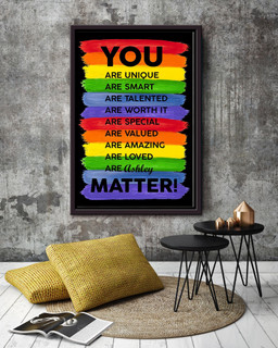 You Are Unique Personalized For Lgbt Lesbian Gay Idahot Pride Month Framed Matte Canvas Framed Prints, Canvas Paintings Framed Matte Canvas 12x16