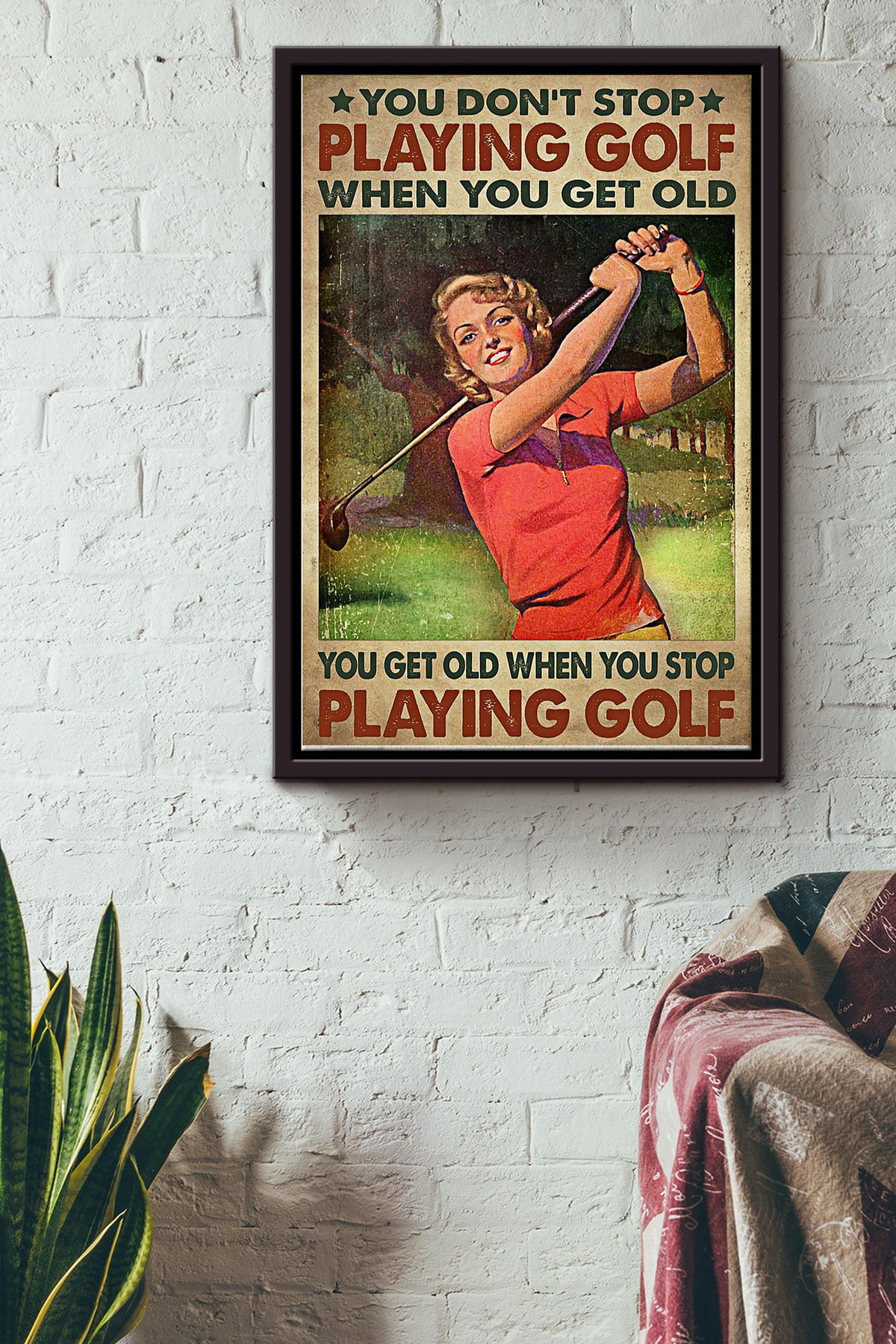 You Dont Stop Playing Golf When You Get Old Vintage Canvas Sport For Athletes Golf Player Golf Club Sportwoman Framed Matte Canvas Framed Prints, Canvas Paintings Framed Matte Canvas 8x10