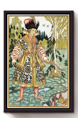 The Frog Princess Fairy Tales Illustrations By Ivan Bilibin 02 Framed Canvas Framed Matte Canvas 8x10