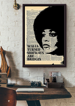 Walls Turned Sideways Are Bridges Angela Davis Quote For Housewarming Framed Canvas Framed Prints, Canvas Paintings Framed Matte Canvas 20x30