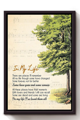 In My Life Lyrics Vintage Tree For The Beatles Fan Framed Matte Canvas Framed Prints, Canvas Paintings Framed Matte Canvas 8x10