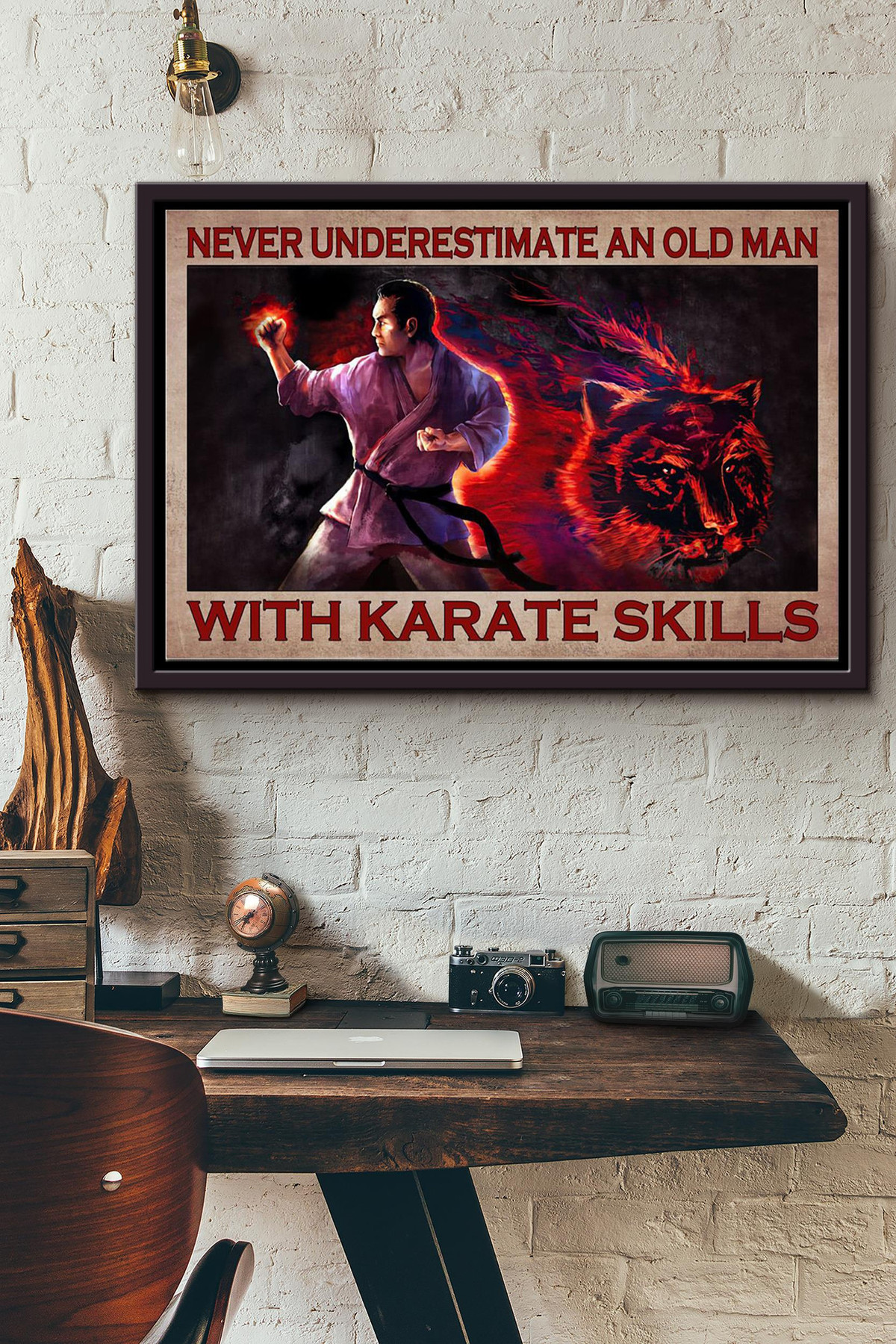 Never Underestimate An Old Man With Karate Skills Canvas n Framed Matte Canvas Framed Matte Canvas 8x10