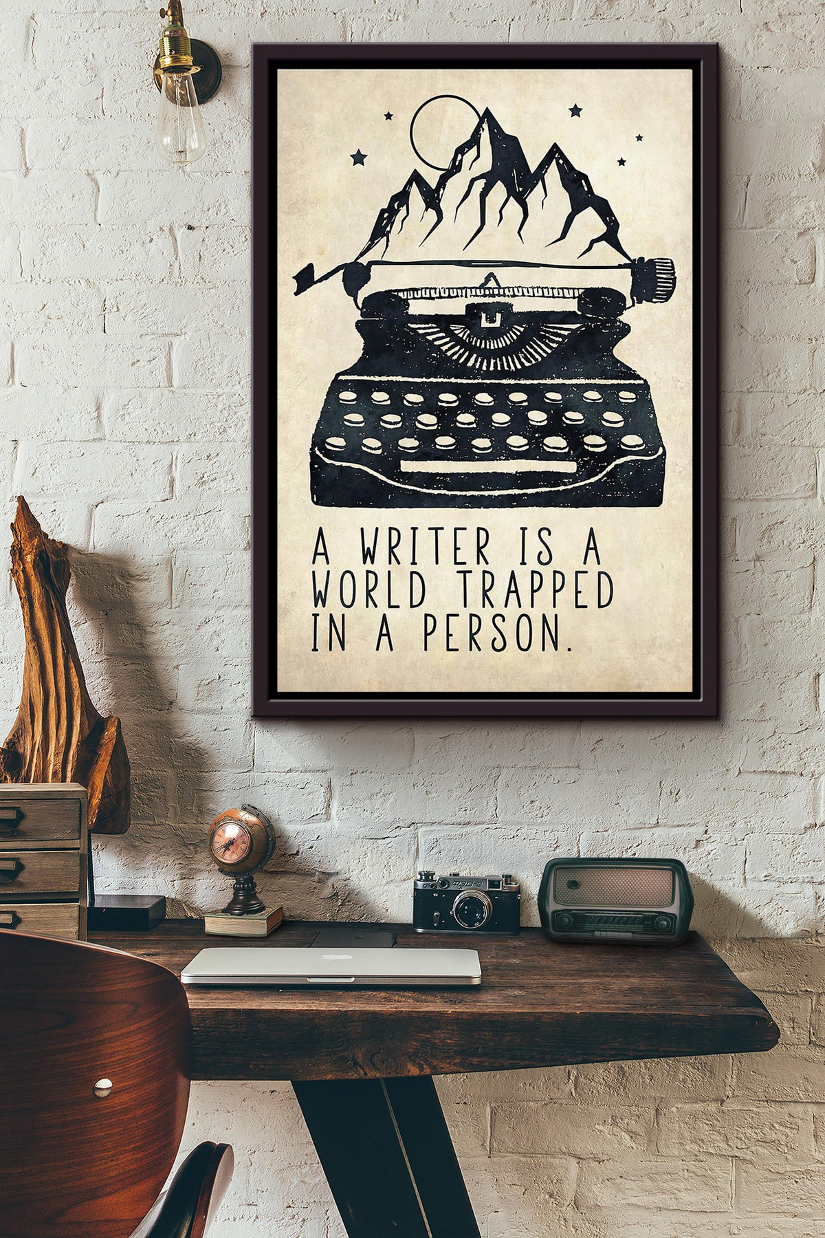 A Writer Is A World Trapped In A Person Framed Matte Canvas Framed Matte Canvas 8x10