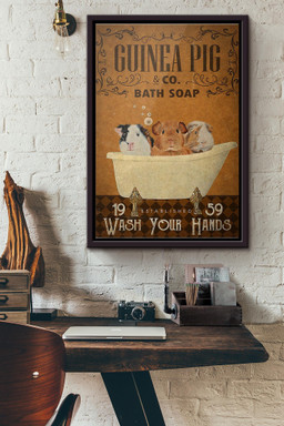 Guinea Pig Company Bath Soap Wash Your Hands Canvas Framed Matte Canvas Framed Matte Canvas 12x16