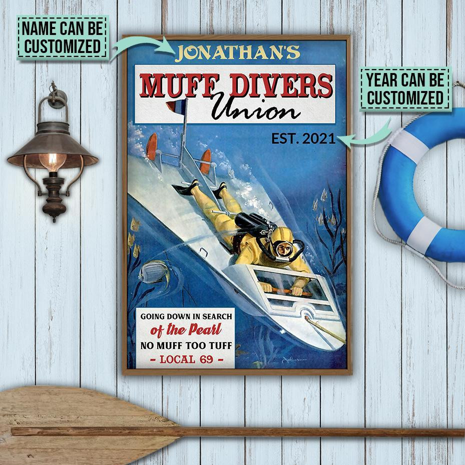 Personalized Canvas Painting Frames Diving Retro Muff Divers Union Framed Prints, Canvas Paintings Wrapped Canvas 8x10