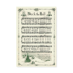 Christmas Carol Decoration Gift Ideas Deck the Hall Christian Anthem Hymn Praise and Worship Song Matte Gift Ideas Framed Prints, Canvas Paintings Framed Matte Canvas 8x10