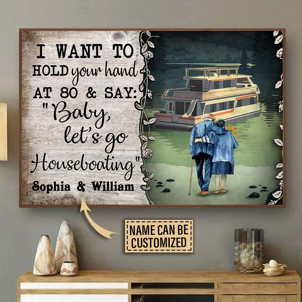 Personalized Canvas Painting Frames Houseboating Hold Your Hand Framed Prints, Canvas Paintings Wrapped Canvas 8x10