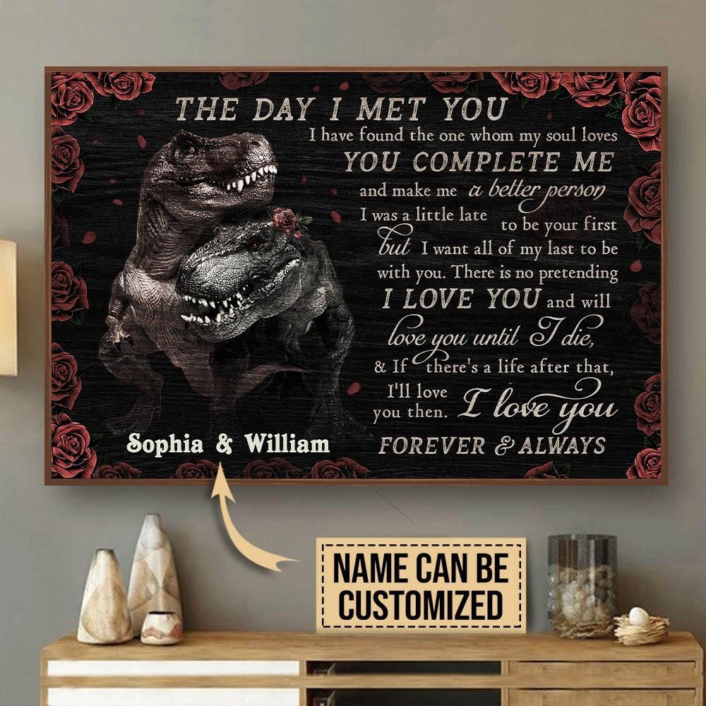 Personalized Canvas Painting Frames Dinosaurs The Day I Met You Framed Prints, Canvas Paintings Wrapped Canvas 8x10