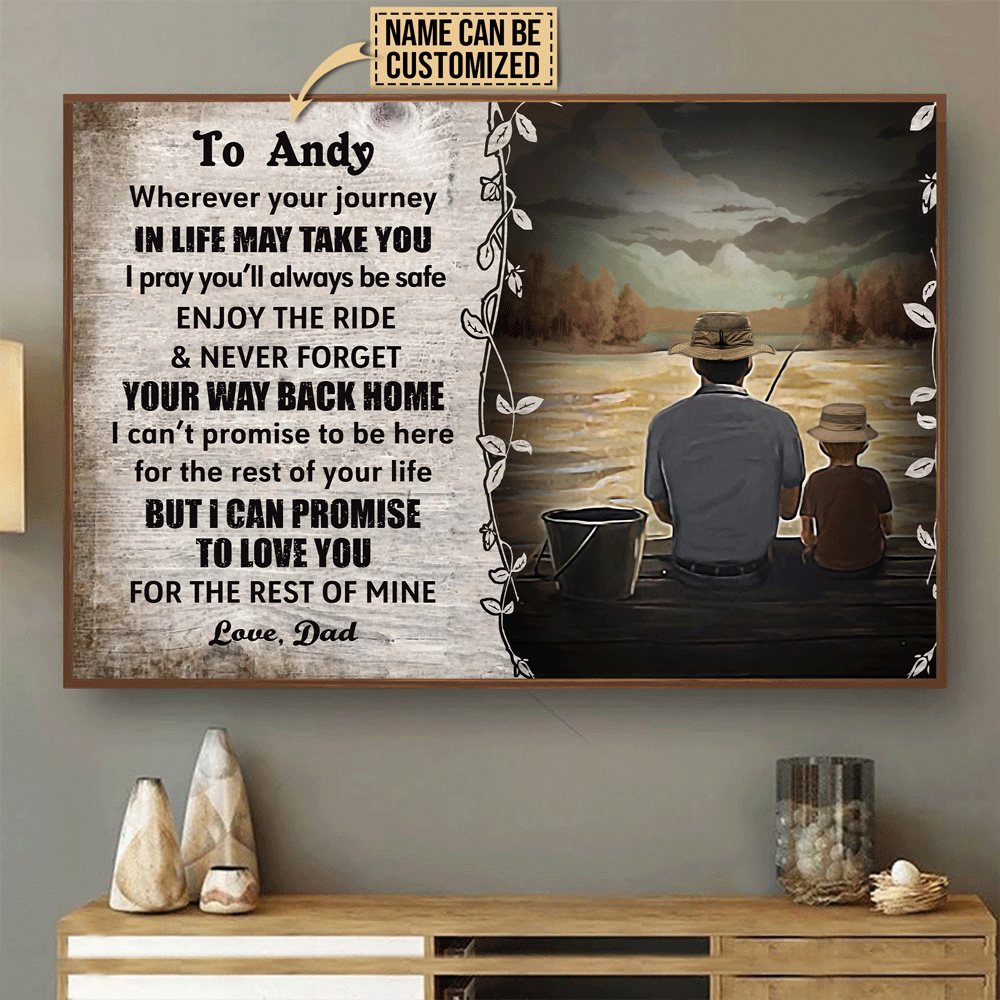 Personalized Canvas Painting Frames Fishing Wherever Your Journey Framed Prints, Canvas Paintings Wrapped Canvas 8x10
