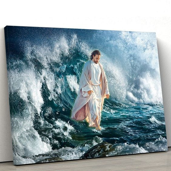 Jesus Christ Walking On The Water Matte Gallery Canvas Painting, Canvas Hanging Gift Idea Framed Prints, Canvas Paintings Wrapped Canvas 8x10