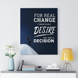 For Real Change Motivational Verse Printed On Ready To Hang Stretched Canvas Framed Matte Canvas 16x24