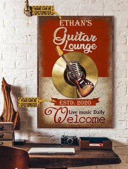Personalized Canvas Painting Frames Guitar Lounge Welcome Framed Prints, Canvas Paintings Wrapped Canvas 8x10