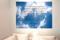 Scripture Canvas Shout First 1 Thessalonians 4:16-17 Christian Bible Verse Meaningful Framed Prints, Canvas Paintings Framed Matte Canvas 16x24