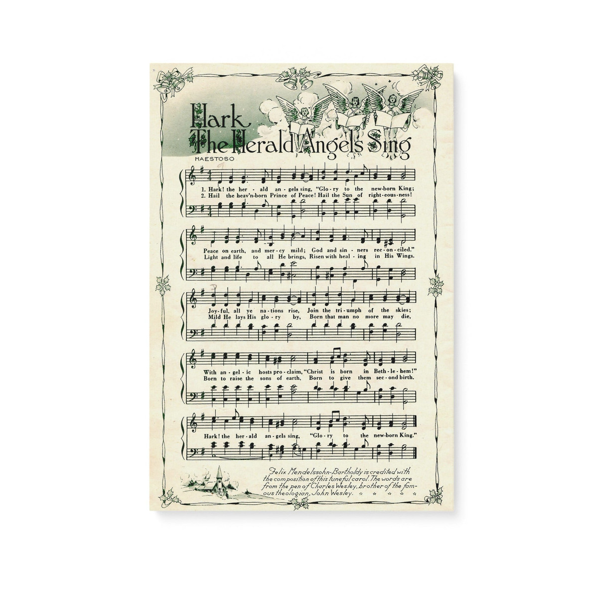 Christmas Carol Decoration Gift Ideas Hark The Herald Angels Sing Christian Anthem Hymn Praise and Worship Song Matte Gift Ideas Framed Prints, Canvas Paintings Wrapped Canvas 8x10