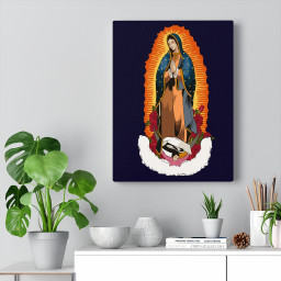 Our Lady of Guadalupe (Spanish: Nuestra Señora de Guadalupe ) Printed On Ready To Hang Stretched Canvas Framed Prints, Canvas Paintings Framed Matte Canvas 16x24