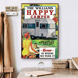 Personalized Canvas Painting Frames Camping Retro Happy Camper Framed Prints, Canvas Paintings Wrapped Canvas 8x10
