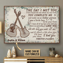 Personalized Canvas Painting Frames Guitar Types Floral The Day I Met You Gift Framed Prints, Canvas Paintings Framed Matte Canvas 8x10
