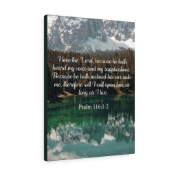 Bible Verse Canvas I Love The Lord Psalm 116:1-2 Christian Scripture Ready to Hang Faith Print Framed Prints, Canvas Paintings Framed Matte Canvas 24x36
