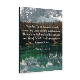 Bible Verse Canvas I Love The Lord Psalm 116:1-2 Christian Scripture Ready to Hang Faith Print Framed Prints, Canvas Paintings Wrapped Canvas 8x10