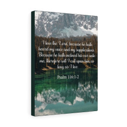 Bible Verse Canvas I Love The Lord Psalm 116:1-2 Christian Scripture Ready to Hang Faith Print Framed Prints, Canvas Paintings Framed Matte Canvas 12x16