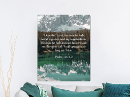 Bible Verse Canvas I Love The Lord Psalm 116:1-2 Christian Scripture Ready to Hang Faith Print Framed Prints, Canvas Paintings Framed Matte Canvas 32x48