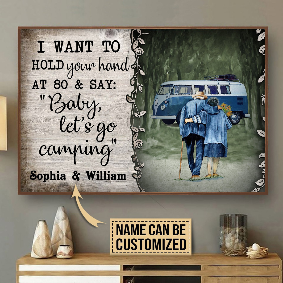 Personalized Canvas Painting Frames Camping Van Baby Lets Go Framed Prints, Canvas Paintings Wrapped Canvas 8x10