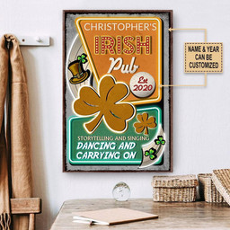 Personalized Canvas Painting Frames Irish Pub Storytelling And Singing Framed Prints, Canvas Paintings Wrapped Canvas 8x10