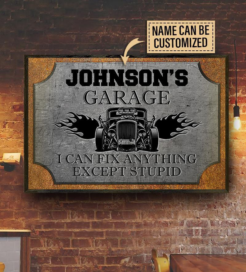 Personalized Canvas Painting Frames Hotrod Garage Metal Printed Framed Prints, Canvas Paintings Wrapped Canvas 8x10
