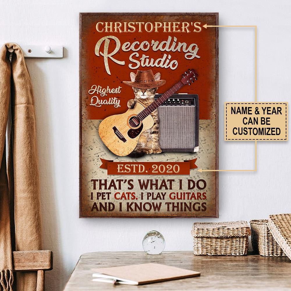 Personalized Canvas Painting Frames Acoustic Guitar Cat Thats What I Do Framed Prints, Canvas Paintings Wrapped Canvas 8x10