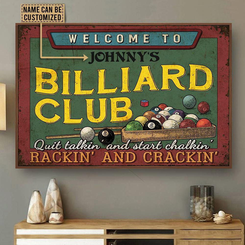 Personalized Canvas Painting Frames Billiard Club Welcome Quit Talkin Framed Prints, Canvas Paintings Wrapped Canvas 8x10