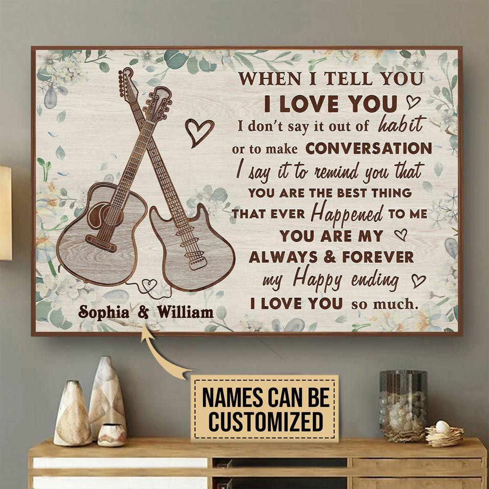 Personalized Canvas Painting Frames Guitar Types Floral When I Tell You Framed Prints, Canvas Paintings Wrapped Canvas 8x10