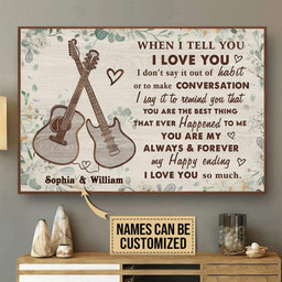 Personalized Canvas Painting Frames Guitar Types Floral When I Tell You Framed Prints, Canvas Paintings Framed Matte Canvas 8x10