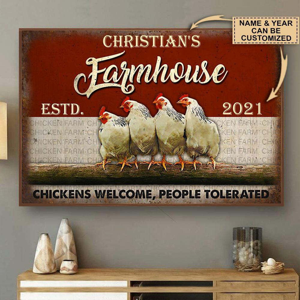 Personalized Canvas Painting Frames Chicken People Tolerated Framed Prints, Canvas Paintings Wrapped Canvas 8x10