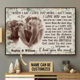 Personalized Canvas Painting Frames Elephant I Love You The Most Framed Prints, Canvas Paintings Wrapped Canvas 8x10