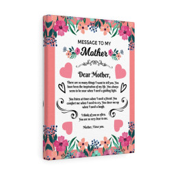 Mom Message Inspiration of my Life Mother Appreciation Ready To Hang Stretched Canvas Framed Prints, Canvas Paintings Framed Matte Canvas 12x16