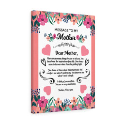 Mom Message Inspiration of my Life Mother Appreciation Ready To Hang Stretched Canvas Framed Prints, Canvas Paintings Wrapped Canvas 8x10