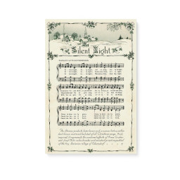 Christmas Carol Decoration Gift Ideas Silent Night Christian Anthem Hymn Praise and Worship Song Matte Gift Ideas Framed Prints, Canvas Paintings Wrapped Canvas 8x10