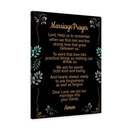 Marriage Prayer Inspirational Verse Printed On Ready To Hang Stretched Canvas Framed Matte Canvas 12x16